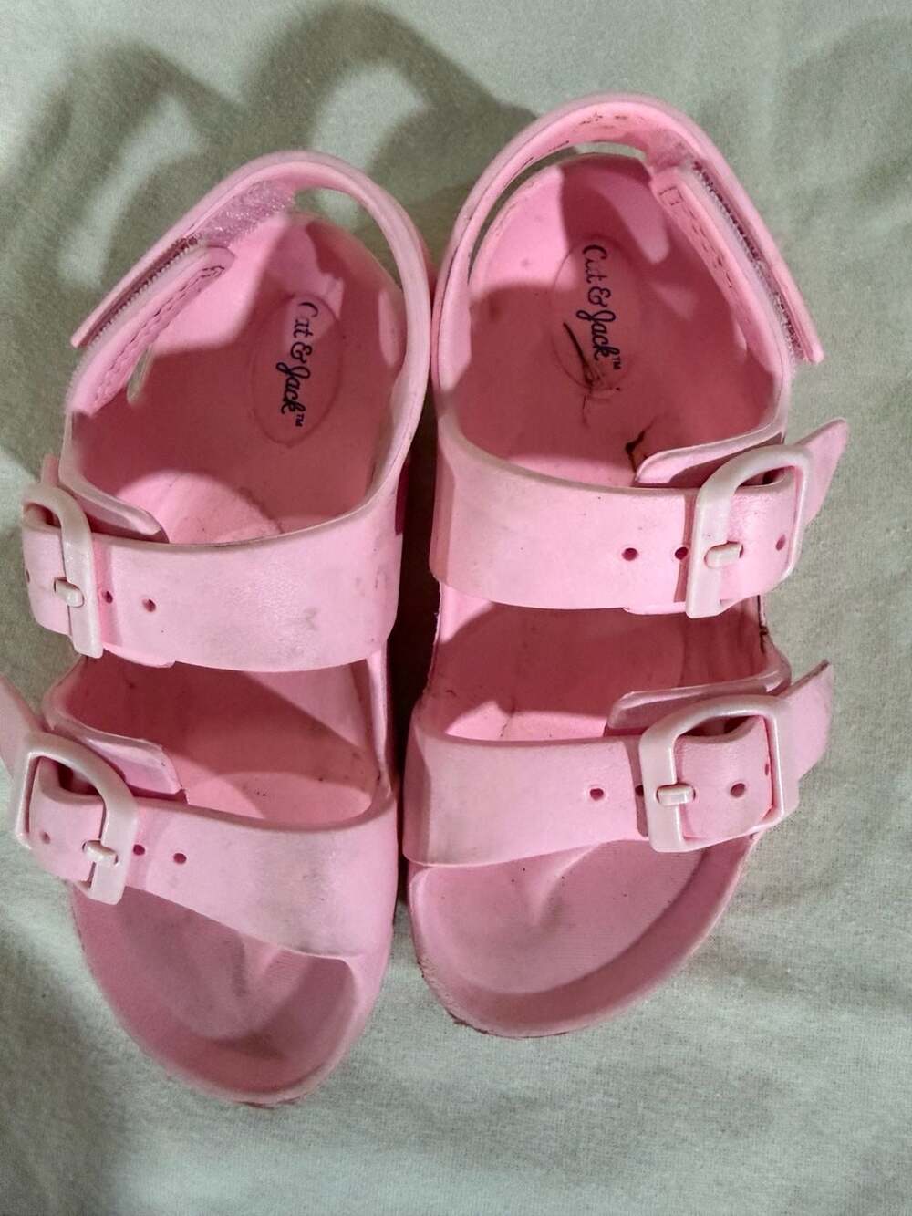 Cat & Jack Toddler Girl Pink Two-Strap Footbed Sandals